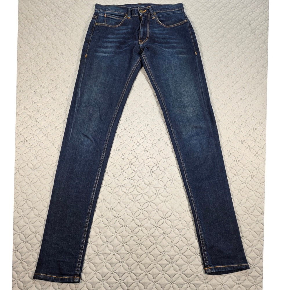 Zara Man Smart Fit Dark Wash Denim Jeans Mens Size 30 Blue Slim Straight